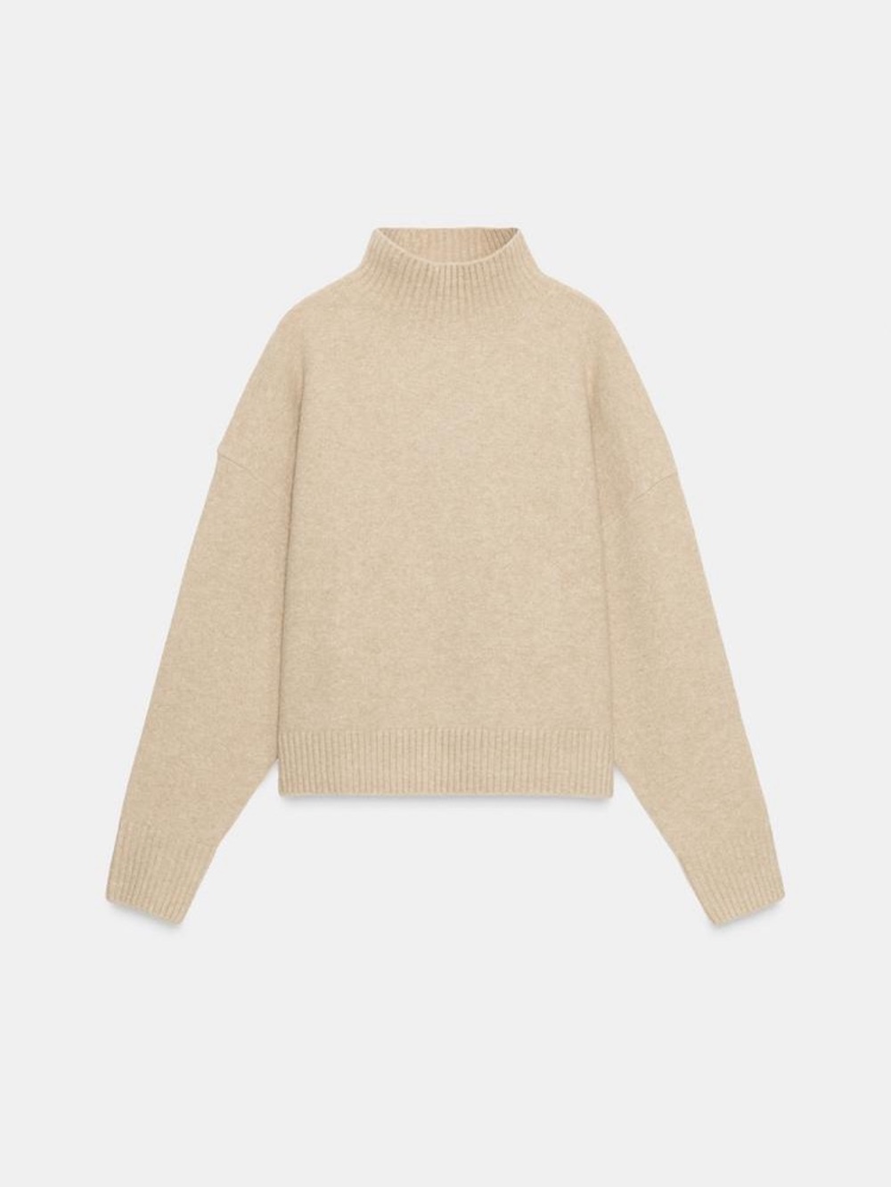 Zara Soft Knit High Neck Jumper Beige L